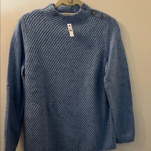 Talbots Light Blue Speckled Knit Sweater
